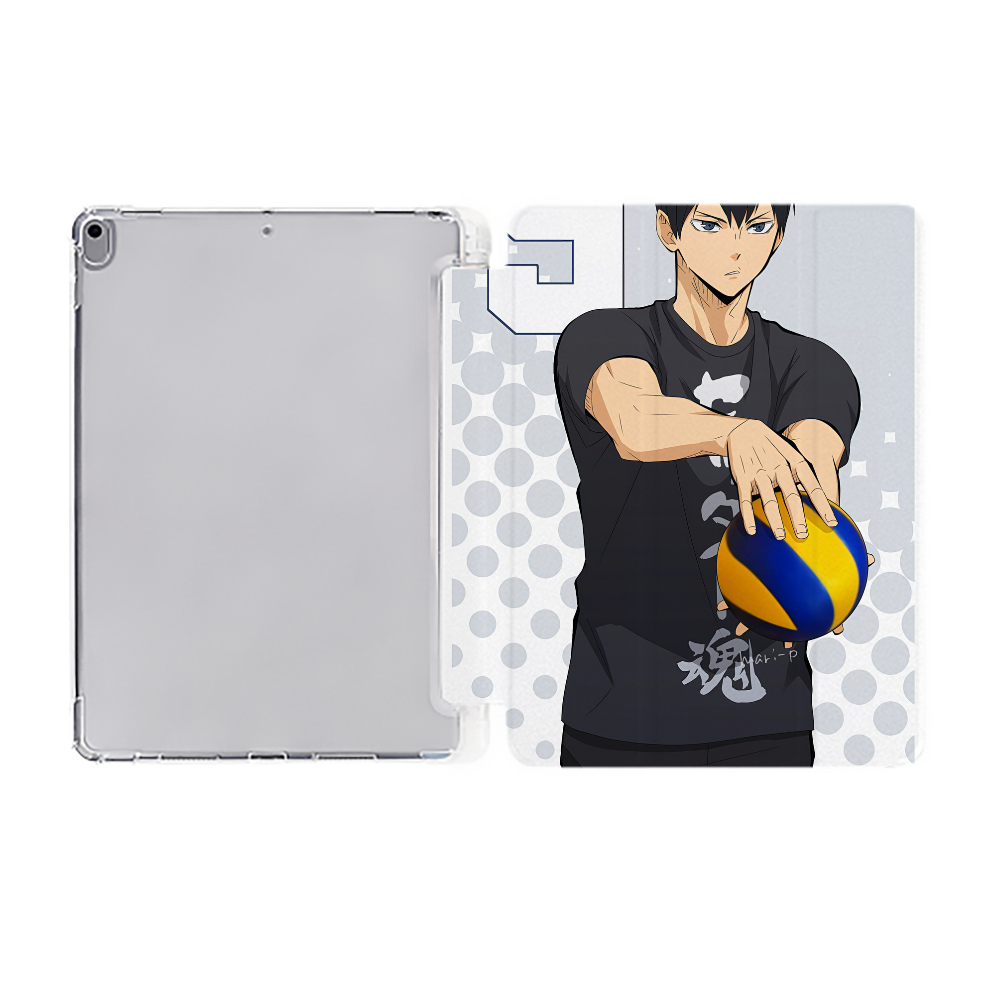 （画像用） ハイキュー!! Haikyu!! IPad ケース ペン収納付き 三つ折りスタンド PUレザー×シリコン 対応機種9.5/10.5/10.9インチ